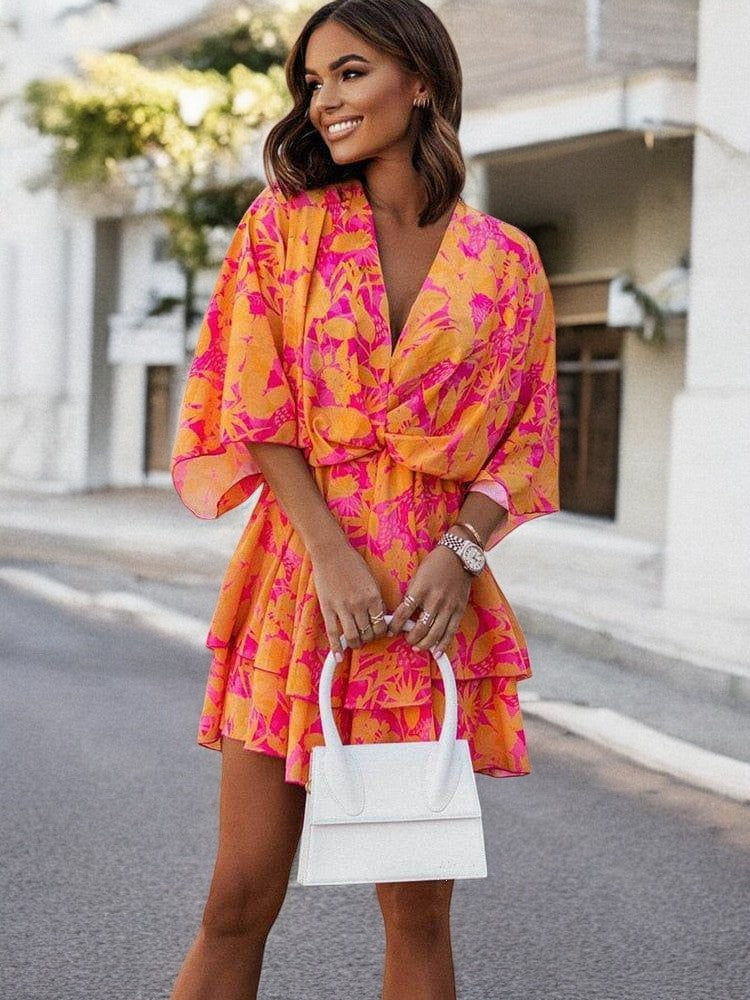 SUNSET BLISS | Ruffle Mini Dress for Summer Events